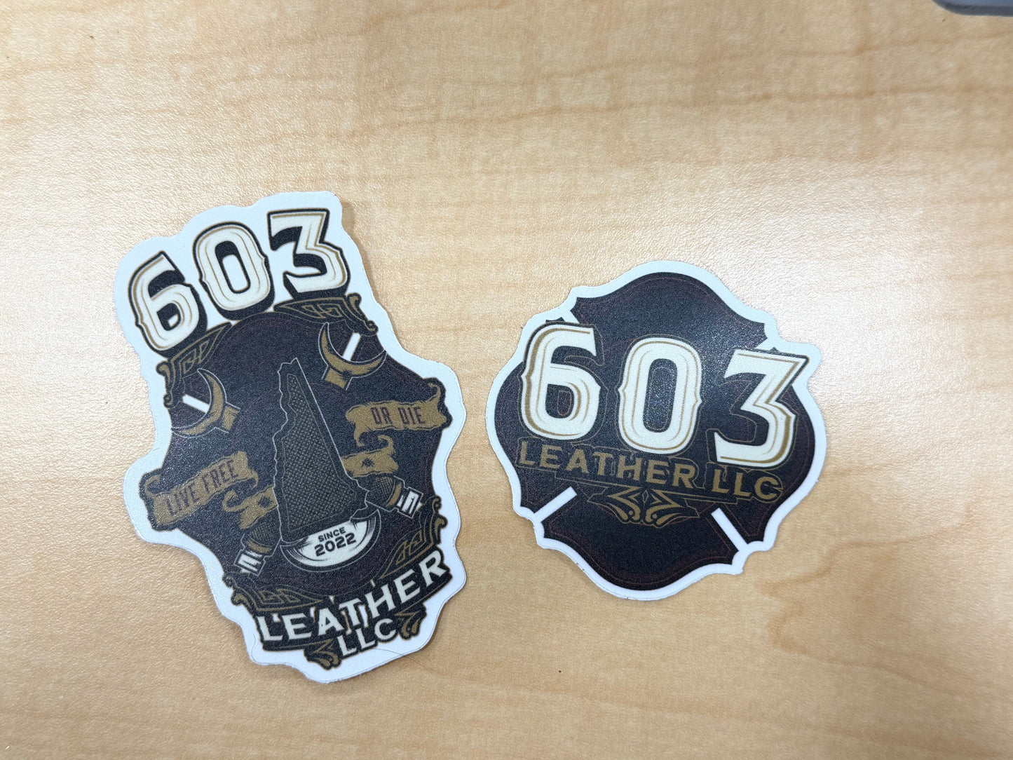 603 Leather Stickers