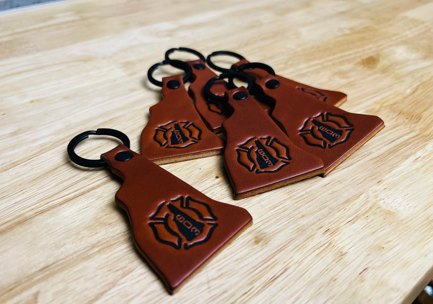 Granite State Leather Keychain