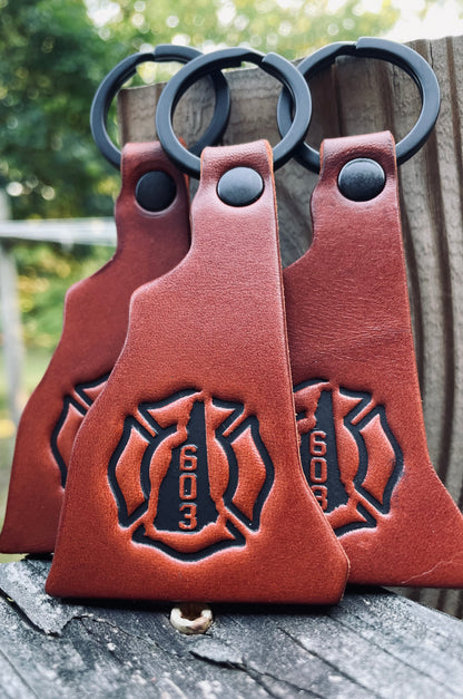 Granite State Leather Keychain