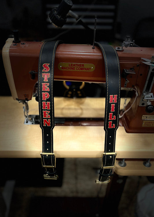 Custom Leather Bunker Gear Suspenders