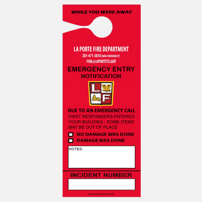 Emergency Door Hanger